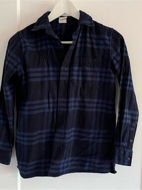GAP Navy & Dark Blue Plaid Button-Down Shirt